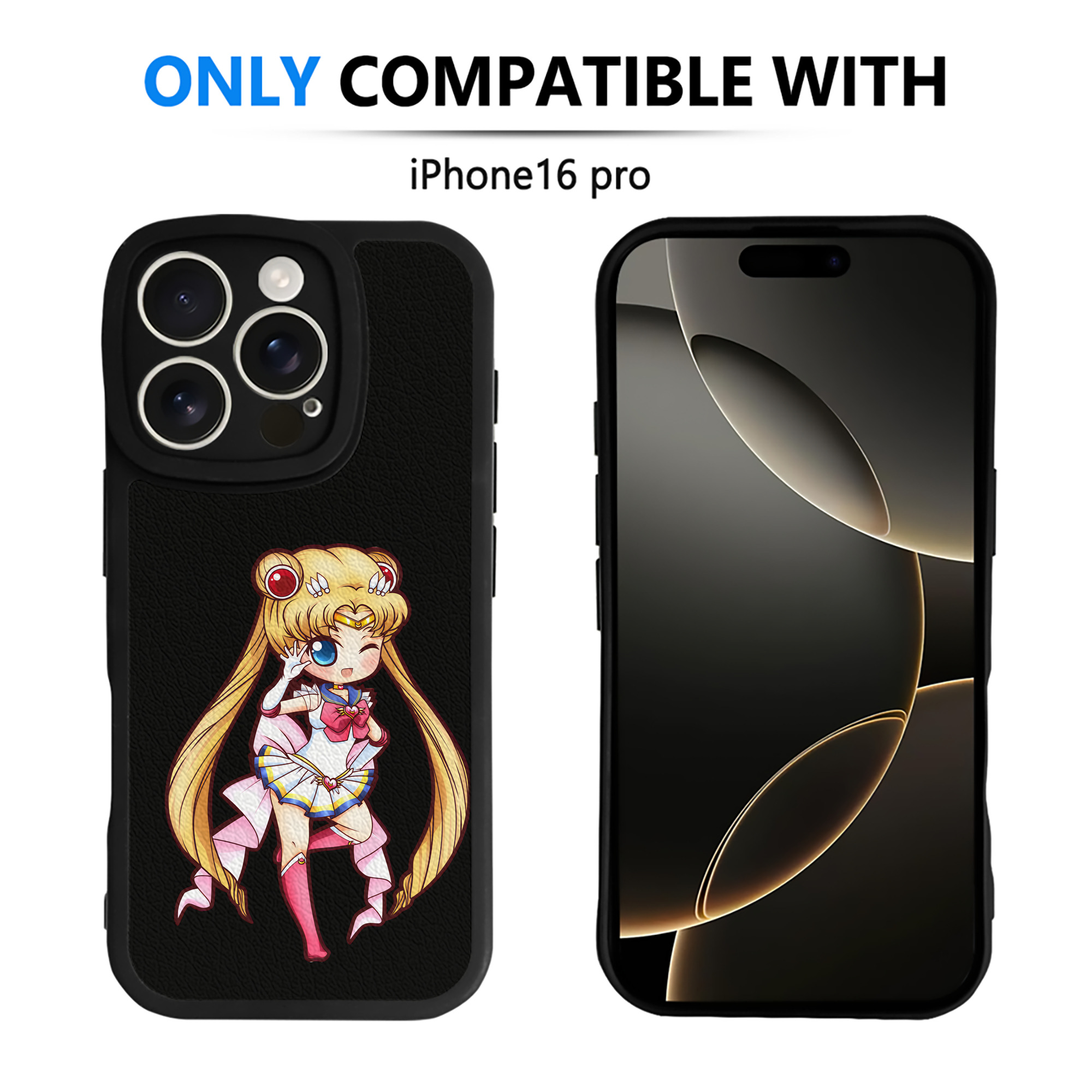 （画像用） 美少女戦士セーラームーン 月野 うさぎ つきの うさぎ Sailor Moon Tsukino Usagi 【iPhone 16シリーズ対応】シリコンスマホケース（レザー調） 材質：シリコン